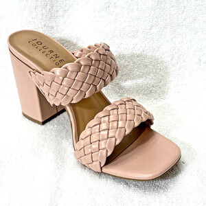 W593 Journee Pink Melissa Block Heel Dress Sandals - Size 10 M